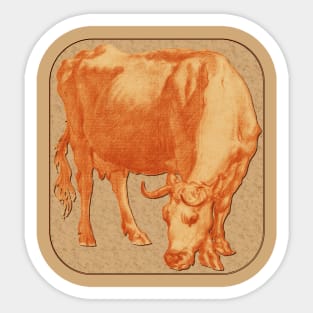 A Cow Grazing Sticker